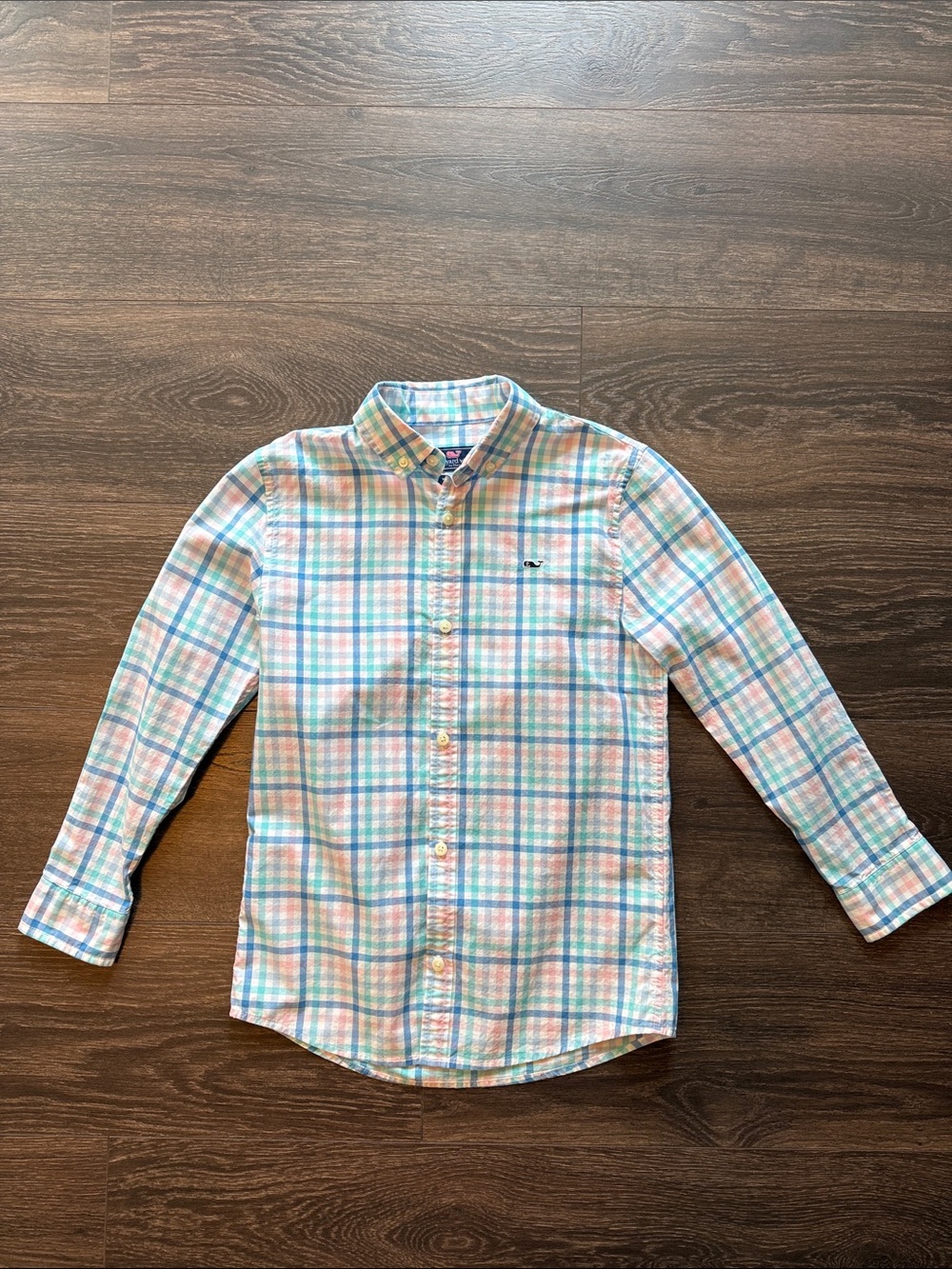 Vineyard Vines Pastel Plaid Button-Down Shirt - Blue, Pink, Green